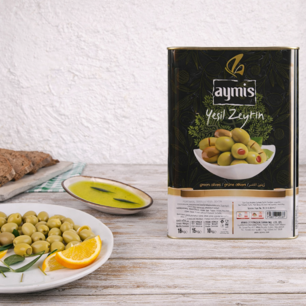 10 KG Portakal Dolgulu Yeşil Zeytin - Aymis
