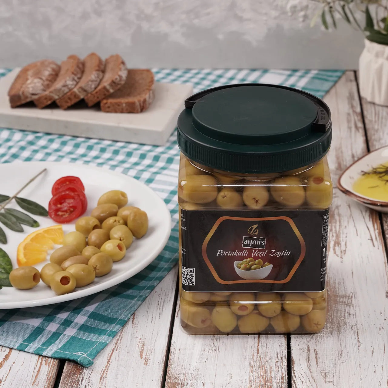 1 KG Portakal Dolgulu Yeşil Zeytin - Aymis