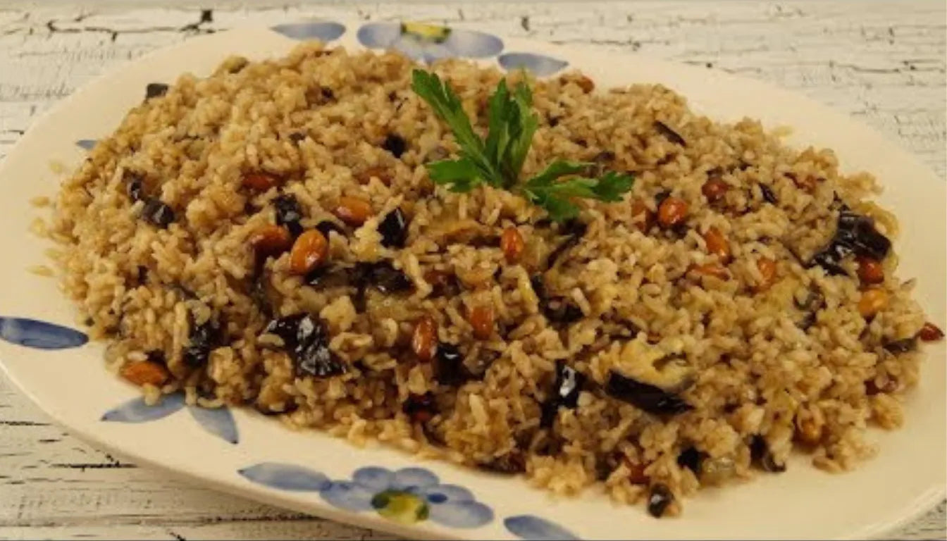 Zeytinyağlı Patlıcanlı Pilav